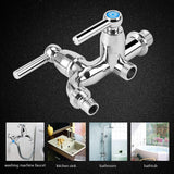 Electroplating Plastic Washing Machine Cold Water Faucet Sink Basin Water Tap with Double Spout Straight Handle G1/2 In Australia - Darrahopens