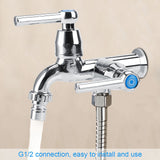 Electroplating Plastic Washing Machine Cold Water Faucet Sink Basin Water Tap with Double Spout Straight Handle G1/2 In Australia - Darrahopens