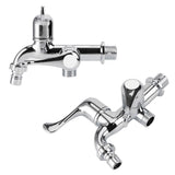 ABS Washing Machine Faucet Sink Basin Water Tap with Double Spout&Handle G1/2 Tail Handle
