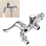 ABS Washing Machine Faucet Sink Basin Water Tap with Double Spout&Handle G1/2 Tail Handle