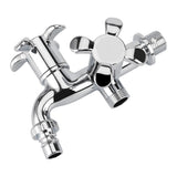 ABS Washing Machine Faucet Sink Basin Water Tap with Double Spout&Handle G1/2 Blossom Handle