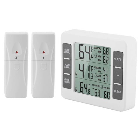 Wireless Digital Audible Alarm Refrigerator Thermometer with 2PCS Sensor Min/Maximum Display In Australia - Darrahopens