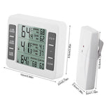 Wireless Digital Audible Alarm Refrigerator Thermometer with 2PCS Sensor Min/Maximum Display