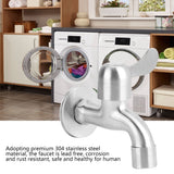 304 Stainless Steel Single Lever Faucet Tap for Laundry Washing Machine Home Kitchen Garden