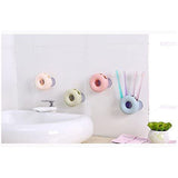 Bathroom Wall Mount Strong Suction Cup Toothbrush Holder Organizer 4 Holes (Beige) In Australia - Darrahopens