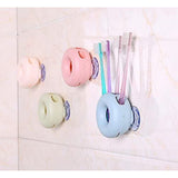 Bathroom Wall Mount Strong Suction Cup Toothbrush Holder Organizer 4 Holes (Beige) In Australia - Darrahopens