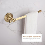 Antique Brass Bathroom Towel Holder Rack Single Pole Bar Clothes Hanger Shelf Wall Mount
