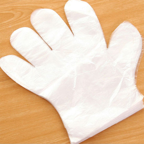 50pcs/Bag PE Clear Disposable Gloves Safe for Food Preparing Medical Restaurant Hairdressing In Australia - Darrahopens