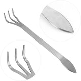 Stainless Steel Root Rake 3-Prong Loosen Soil Bonsai Tree Tools with Ergonomic Handle