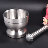 Stainless Steel Mortar and Pestle Mixing Grinding Bowl Set Kitchen Garlic Grinder Tool