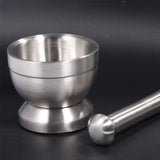 Stainless Steel Mortar and Pestle Mixing Grinding Bowl Set Kitchen Garlic Grinder Tool