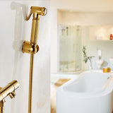 Solid Brass Wall Mount Shower Toilet Bathroom Handheld Bidet Diaper Spray Sprayer Shattaf Kit