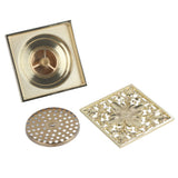 Antique Brass Square Floor Drain with Strainer Bathroom Washroom Drainage & Clean Accessories In Australia - Darrahopens