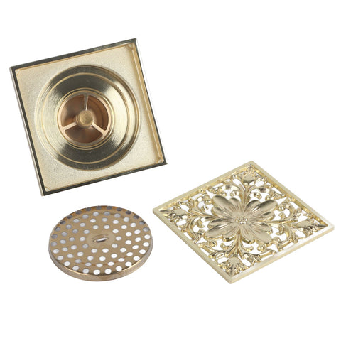 Antique Brass Square Floor Drain with Strainer Bathroom Washroom Drainage & Clean Accessories In Australia - Darrahopens