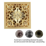 Antique Brass Square Floor Drain with Strainer Bathroom Washroom Drainage & Clean Accessories In Australia - Darrahopens