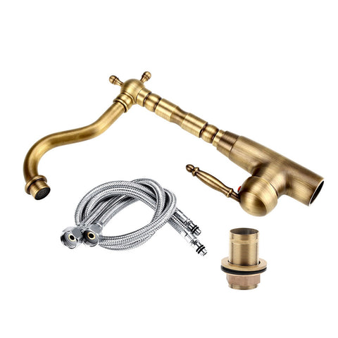 Antique Retro Style Solid Brass Kitchen Bathroom Basin Sink Faucet Hot Cold Pipes Mixer Tap In Australia - Darrahopens