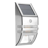 Solar Powered PIR Motion Sensor 2 LED Path Wall Light Garden Security Lamps Silver Pure White In Australia - Darrahopens
