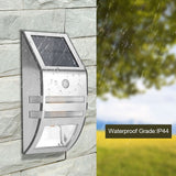 Solar Powered PIR Motion Sensor 2 LED Path Wall Light Garden Security Lamps Silver Pure White In Australia - Darrahopens