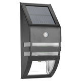 Solar Powered PIR Motion Sensor 2 LED Path Wall Light Garden Security Lamps Black Warm White In Australia - Darrahopens