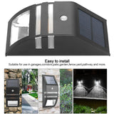 Solar Powered PIR Motion Sensor 2 LED Path Wall Light Garden Security Lamps Black Warm White