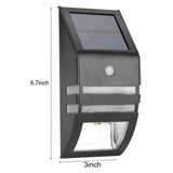Solar Powered PIR Motion Sensor 2 LED Path Wall Light Garden Security Lamps Black Warm White In Australia - Darrahopens