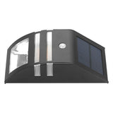 Solar Powered PIR Motion Sensor 2 LED Path Wall Light Garden Security Lamps Black Warm White