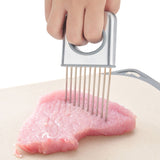 Stainless Steel Onion Holder Fruits Veg Meat Cutter Slicer Peeler Chopper with 10 Prongs In Australia - Darrahopens