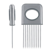 Stainless Steel Onion Holder Fruits Veg Meat Cutter Slicer Peeler Chopper with 10 Prongs In Australia - Darrahopens