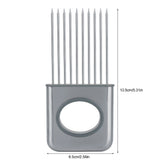 Stainless Steel Onion Holder Fruits Veg Meat Cutter Slicer Peeler Chopper with 10 Prongs