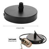 E27 Vintage Pendant Light Holder with Pull Chain Switch Lamp Base Ceiling Mounted (Bronze)