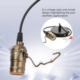 E27 Vintage Pendant Light Holder with Pull Chain Switch Lamp Base Ceiling Mounted (Bronze) In Australia - Darrahopens