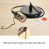 E27 Vintage Pendant Light Holder with Pull Chain Switch Lamp Base Ceiling Mounted (Bronze) In Australia - Darrahopens