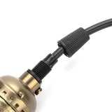 E27 Vintage Pendant Light Holder with Pull Chain Switch Lamp Base Ceiling Mounted (Bronze)