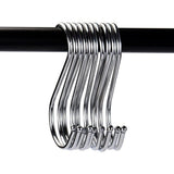 10pcs S Shaped Metal Hook Multi functional Bathroom Kitchen Hanging Hanger Clothes Holder (L)