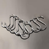 10pcs S Shaped Metal Hook Multi functional Bathroom Kitchen Hanging Hanger Clothes Holder (L)