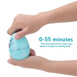 Plastic Cartoon Cute Egg Manual Timer Kitchen Cooking Tool 55 Minutes Mechanical Alarm Blue