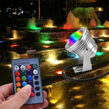 12V 10W RGB Waterproof Aquarium LED Spotlight Lamp for Fish Tank Pool Garden Underwater Silver In Australia - Darrahopens
