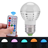 E27 3W RGB LED Color Changing Candle Light Lamp Bulb Remote Control Kit