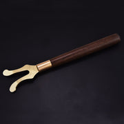 Tea Pot Heat Insulation Tea Clip Fork with Wooden Handle Cast Iron Head Coffee Tea Tools