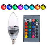 E14/E12 3W RGB LED Color Changing Candle Light Lamp Bulb Remote Control Kit E14