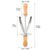 Stainless Steel Croissant Rolling Cutter Bread Dough Pastry Making Tool with Wooden Handle