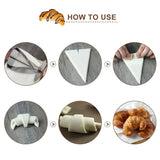 Stainless Steel Croissant Rolling Cutter Bread Dough Pastry Making Tool with Wooden Handle