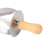 Stainless Steel Croissant Rolling Cutter Bread Dough Pastry Making Tool with Wooden Handle