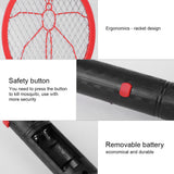 Cordless Battery Power Electric Fly Mosquito Swatter Bug Zapper Racket Insects Killer Red