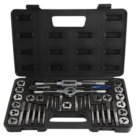 40Pcs M3-M12 Screw Nut Tap and Die Set with Wrenches and Thread Gauge Heavy Duty Hand Tools In Australia - Darrahopens
