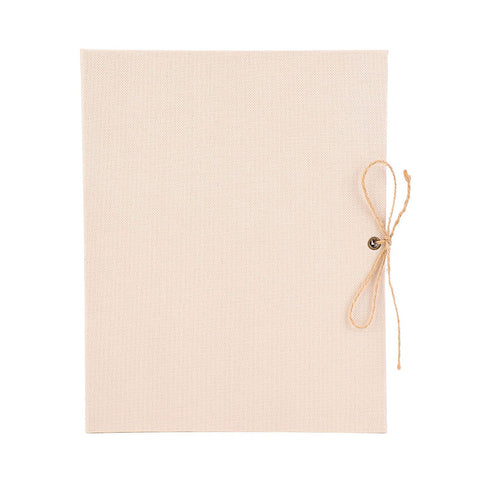Creative Linen DIY Craft Card Album Scrapbook Simple Loose Leaf with Rope Strap 30 Pages(Beige)