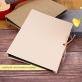 Creative Linen DIY Craft Card Album Scrapbook Simple Loose Leaf with Rope Strap 30 Pages(Beige)