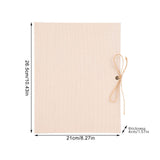 Creative Linen DIY Craft Card Album Scrapbook Simple Loose Leaf with Rope Strap 30 Pages(Beige)
