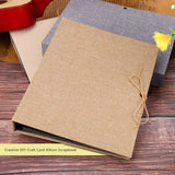 Creative Linen DIY Craft Card Album Scrapbook Simple Loose Leaf with Rope Strap 30 Pages(Brown) In Australia - Darrahopens