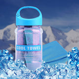 Super Breathable Cooling Effect Towel with Storage Bottle for Sports Gym Workout (Light Blue) In Australia - Darrahopens